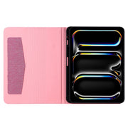 For iPad Pro 11 2024 Fabric Leather Tablet Case(Rose Red)