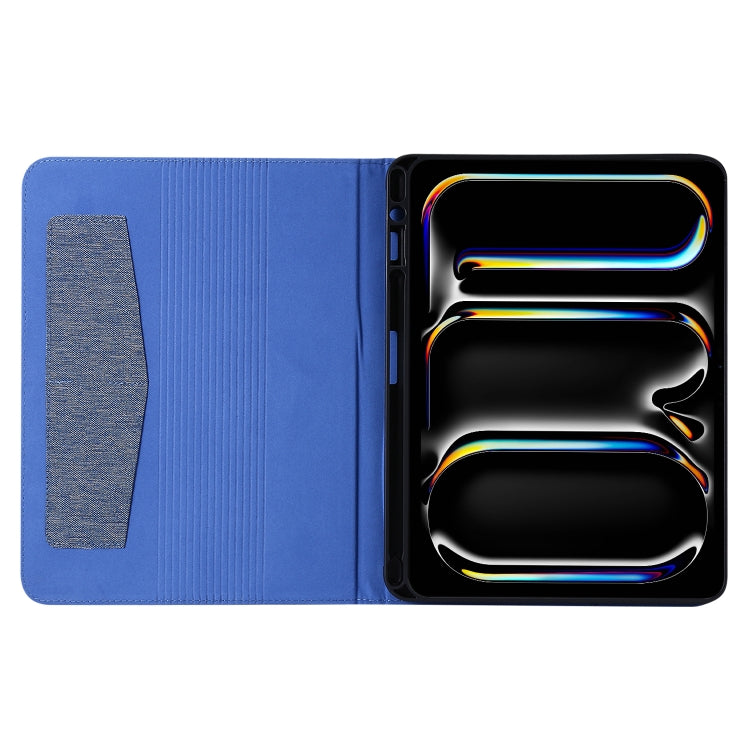 For iPad Pro 11 2024 Fabric Leather Tablet Case(Blue)