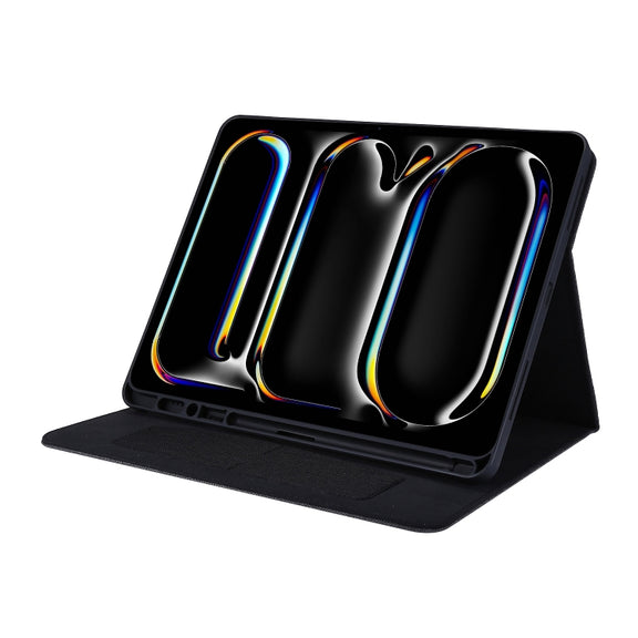 For iPad Pro 11 2024 Fabric Leather Tablet Case(Black)