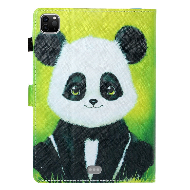 For iPad Pro 11 2024 Coloured Drawing Stitching Smart Leather Tablet Case(Panda)