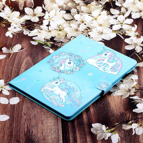 For iPad Pro 11 2024 Coloured Drawing Stitching Smart Leather Tablet Case(Unicorn)