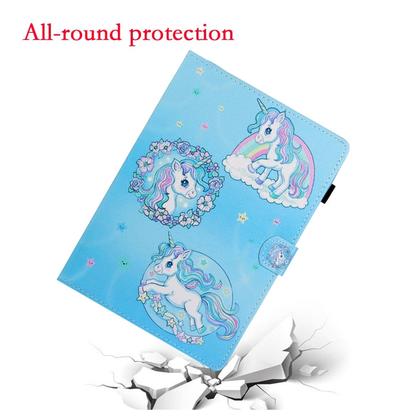 For iPad Pro 11 2024 Coloured Drawing Stitching Smart Leather Tablet Case(Unicorn)
