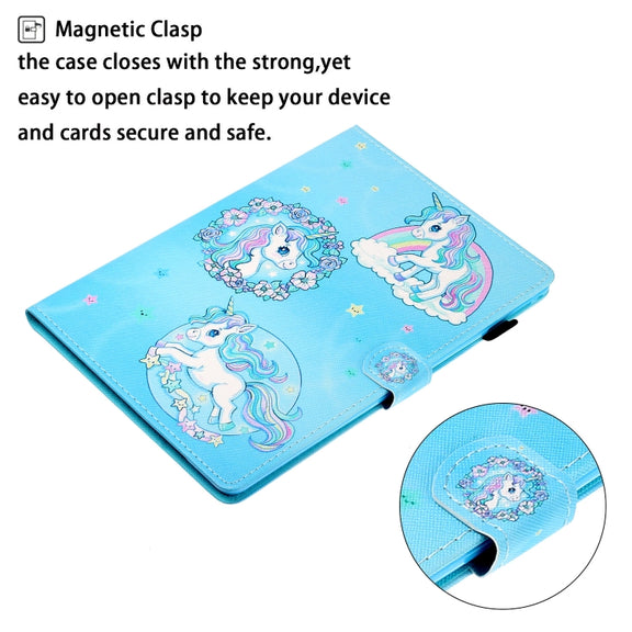 For iPad Pro 11 2024 Coloured Drawing Stitching Smart Leather Tablet Case(Unicorn)