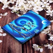 For iPad Pro 11 2024 Coloured Drawing Stitching Smart Leather Tablet Case(Moon Owl)