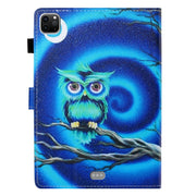 For iPad Pro 11 2024 Coloured Drawing Stitching Smart Leather Tablet Case(Moon Owl)