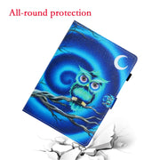 For iPad Pro 11 2024 Coloured Drawing Stitching Smart Leather Tablet Case(Moon Owl)