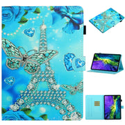 For iPad Pro 11 2024 Coloured Drawing Stitching Smart Leather Tablet Case(Butterfly Tower)