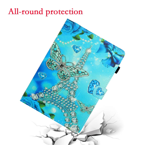 For iPad Pro 11 2024 Coloured Drawing Stitching Smart Leather Tablet Case(Butterfly Tower)