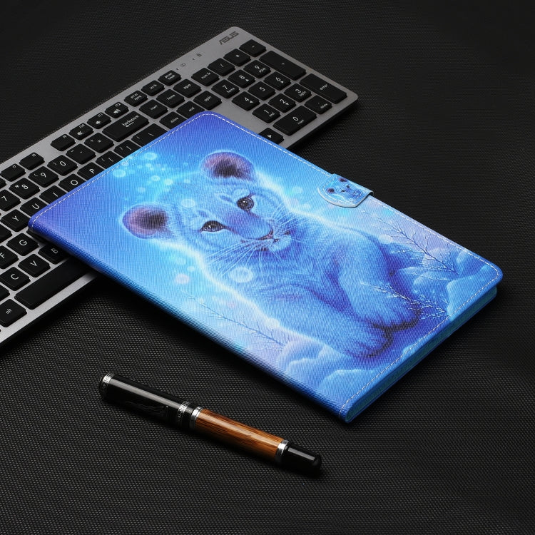For iPad Pro 11 2024 Coloured Drawing Stitching Smart Leather Tablet Case(Little Tiger)