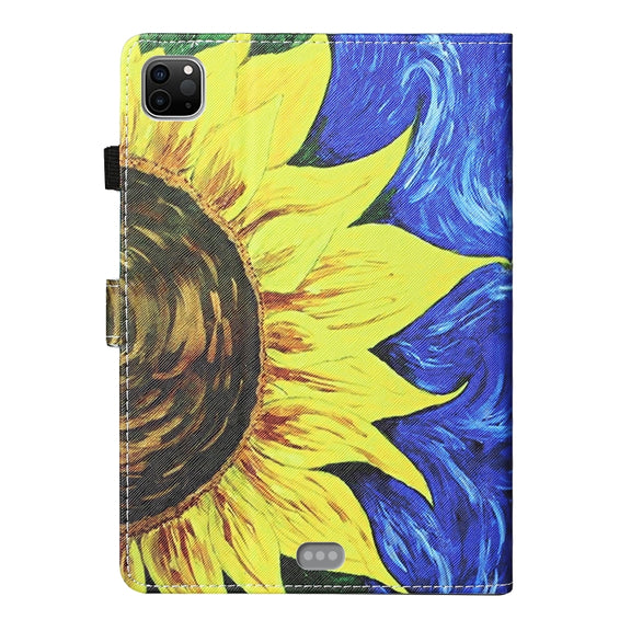 For iPad Pro 11 2024 Coloured Drawing Stitching Smart Leather Tablet Case(Sunflower)