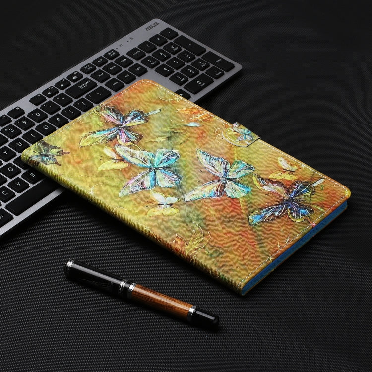 For iPad Pro 11 2024 Coloured Drawing Stitching Smart Leather Tablet Case(Butterfly)