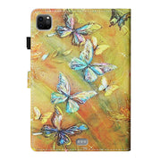 For iPad Pro 11 2024 Coloured Drawing Stitching Smart Leather Tablet Case(Butterfly)
