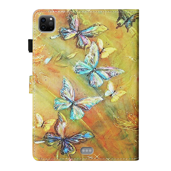 For iPad Pro 11 2024 Coloured Drawing Stitching Smart Leather Tablet Case(Butterfly)