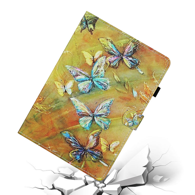 For iPad Pro 11 2024 Coloured Drawing Stitching Smart Leather Tablet Case(Butterfly)