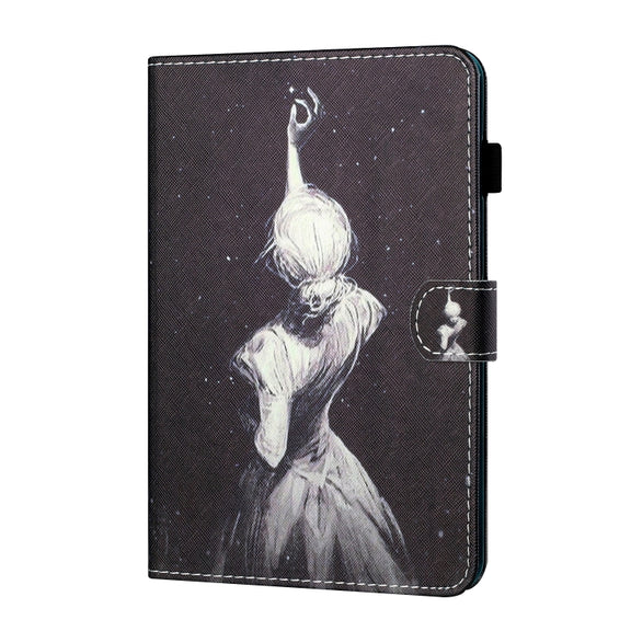 For iPad Pro 11 2024 Coloured Drawing Stitching Smart Leather Tablet Case(Girl)