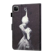 For iPad Pro 11 2024 Coloured Drawing Stitching Smart Leather Tablet Case(Girl)
