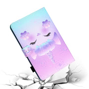 For iPad Pro 11 2024 Coloured Drawing Stitching Smart Leather Tablet Case(One Horned Cat)