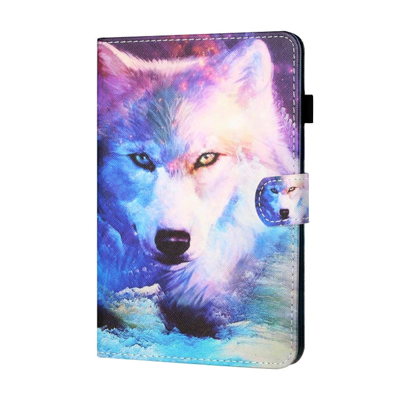 For iPad Pro 11 2024 Coloured Drawing Stitching Smart Leather Tablet Case(Wolf)