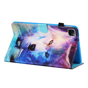 For iPad Pro 11 2024 Coloured Drawing Stitching Smart Leather Tablet Case(Wolf)