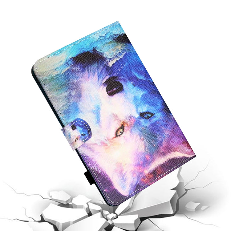 For iPad Pro 11 2024 Coloured Drawing Stitching Smart Leather Tablet Case(Wolf)