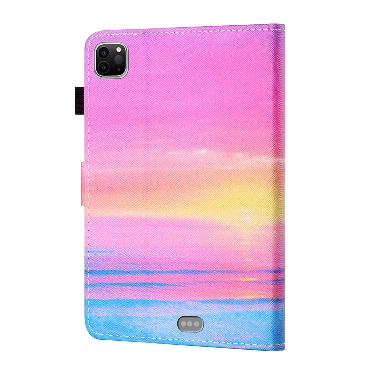 For iPad Pro 11 2024 Coloured Drawing Stitching Smart Leather Tablet Case(Sunset)