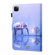 For iPad Pro 11 2024 Coloured Drawing Stitching Smart Leather Tablet Case(Elephant)