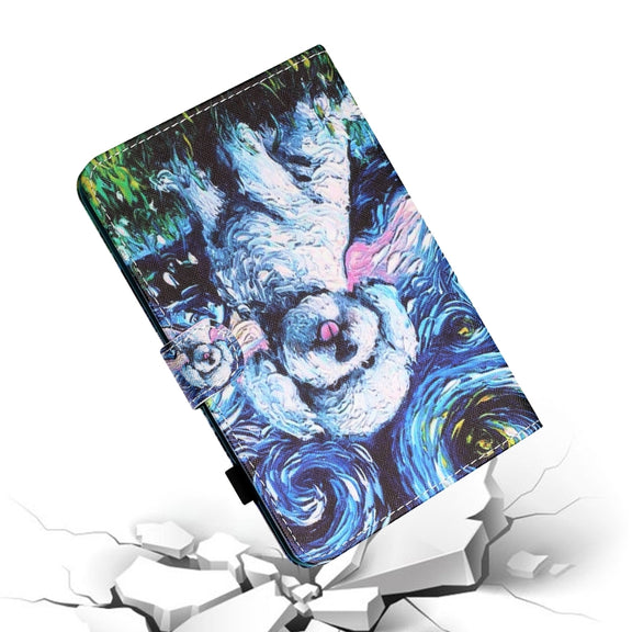 For iPad Pro 11 2024 Coloured Drawing Stitching Smart Leather Tablet Case(Dog)