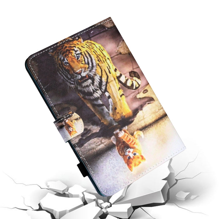 For iPad Pro 11 2024 Coloured Drawing Stitching Smart Leather Tablet Case(Cat and Tiger)