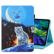 For iPad Pro 11 2024 Coloured Drawing Stitching Smart Leather Tablet Case(Moon Tiger)
