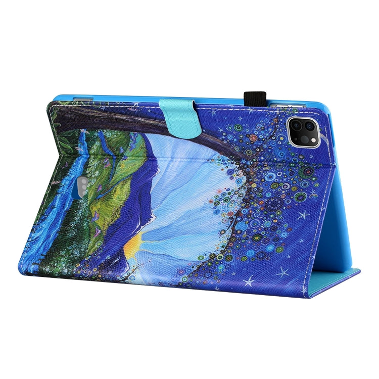 For iPad Pro 11 2024 Coloured Drawing Stitching Smart Leather Tablet Case(Mountain View)
