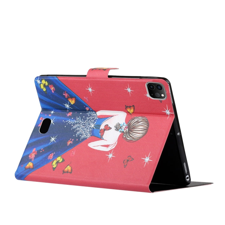 For iPad Pro 11 2024 Voltage Coloured Drawing Smart Leather Tablet Case(Girl Back)