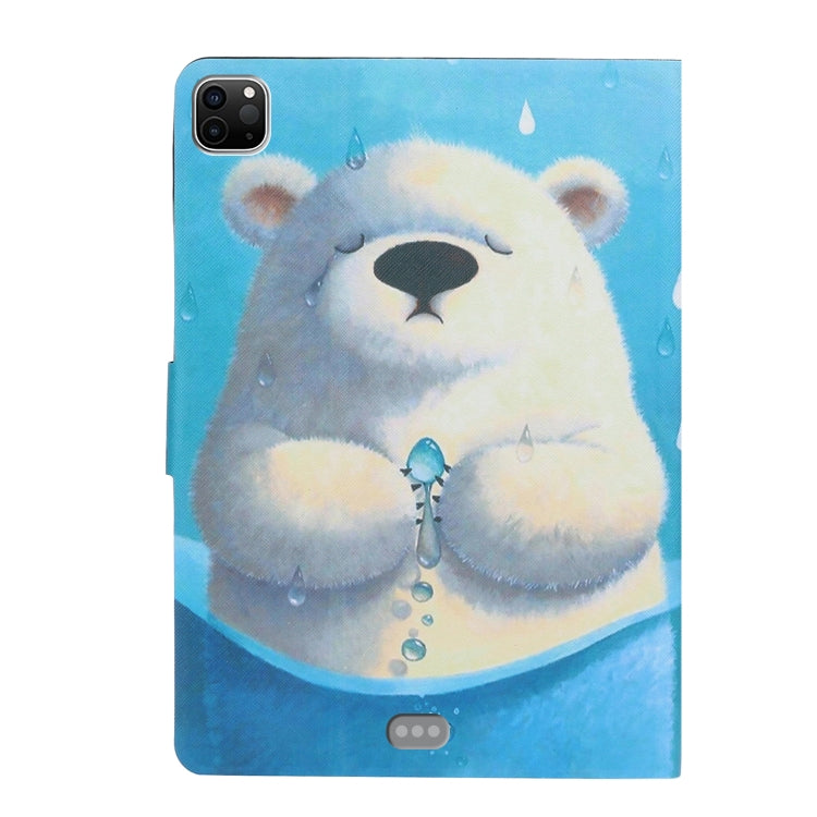For iPad Pro 11 2024 Voltage Coloured Drawing Smart Leather Tablet Case(Polar Bear)