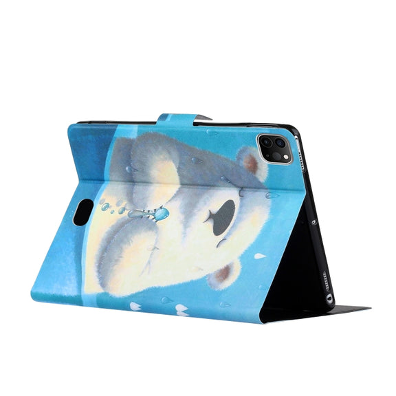 For iPad Pro 11 2024 Voltage Coloured Drawing Smart Leather Tablet Case(Polar Bear)