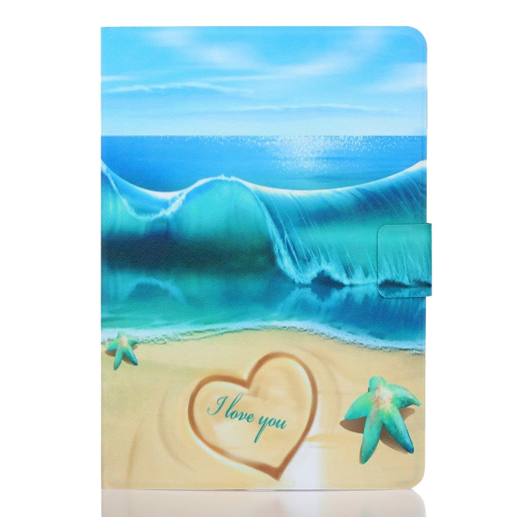 For iPad Pro 11 2024 Voltage Coloured Drawing Smart Leather Tablet Case(Blue Beach)