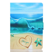For iPad Pro 11 2024 Voltage Coloured Drawing Smart Leather Tablet Case(Blue Beach)
