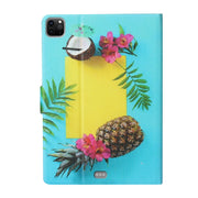 For iPad Pro 11 2024 Voltage Coloured Drawing Smart Leather Tablet Case(Pineapple)