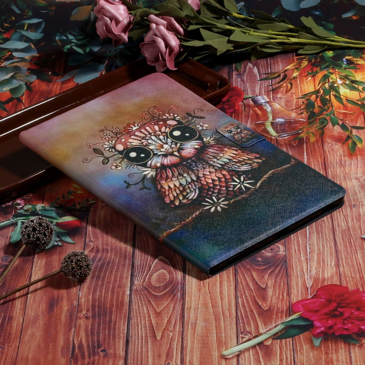 For iPad Pro 11 2024 Voltage Coloured Drawing Smart Leather Tablet Case(Owl)