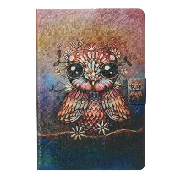 For iPad Pro 11 2024 Voltage Coloured Drawing Smart Leather Tablet Case(Owl)