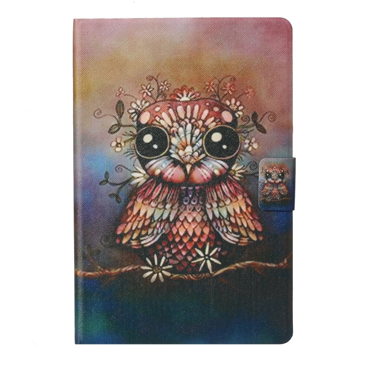 For iPad Pro 11 2024 Voltage Coloured Drawing Smart Leather Tablet Case(Owl)