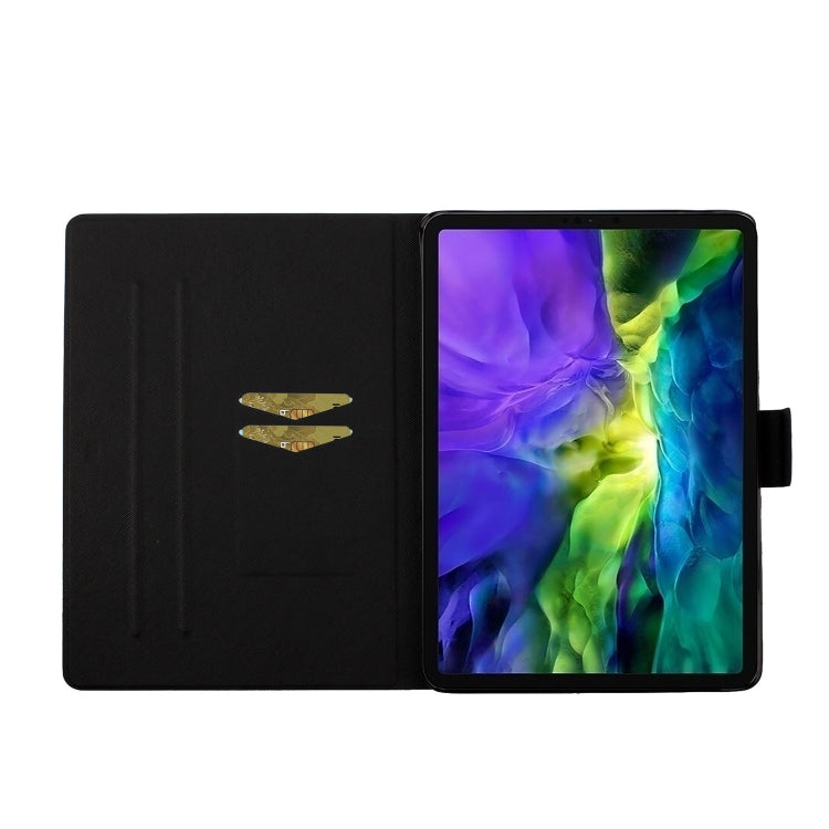 For iPad Pro 11 2024 Voltage Coloured Drawing Smart Leather Tablet Case(Owl)