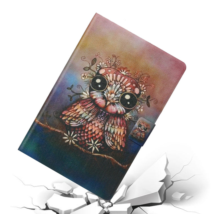 For iPad Pro 11 2024 Voltage Coloured Drawing Smart Leather Tablet Case(Owl)