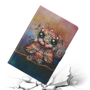 For iPad Pro 11 2024 Voltage Coloured Drawing Smart Leather Tablet Case(Owl)