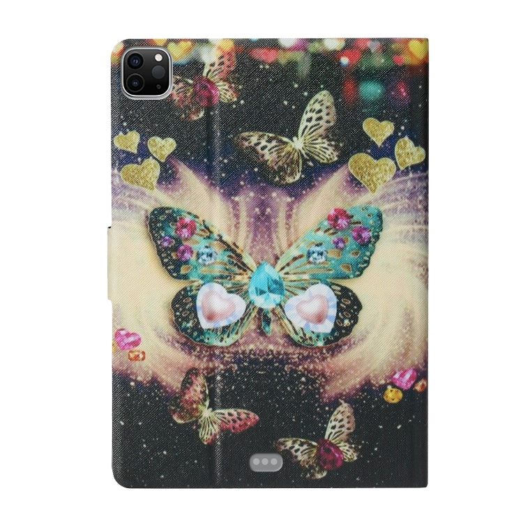 For iPad Pro 11 2024 Voltage Coloured Drawing Smart Leather Tablet Case(Butterflies)