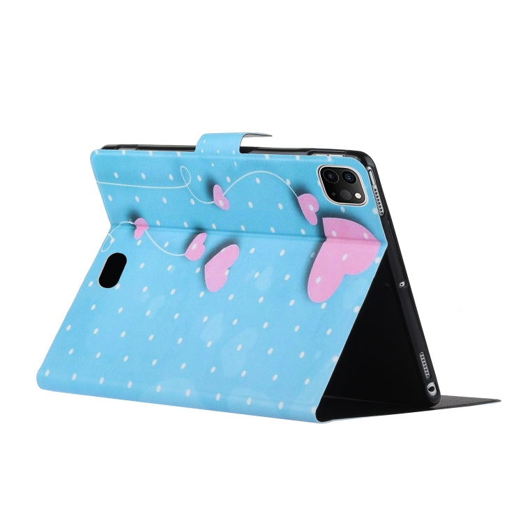 For iPad Pro 11 2024 Voltage Coloured Drawing Smart Leather Tablet Case(Love Balloons)