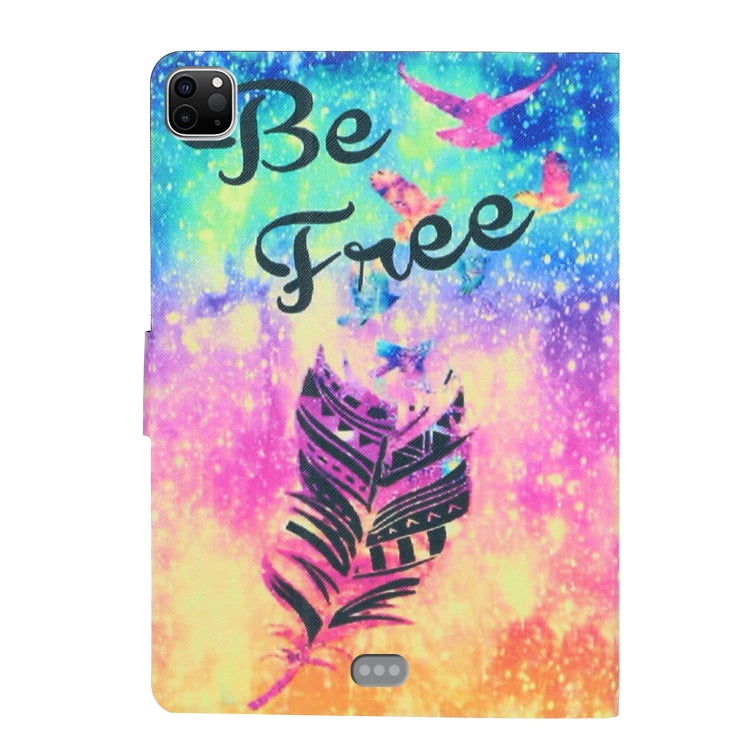 For iPad Pro 11 2024 Voltage Coloured Drawing Smart Leather Tablet Case(Feather)