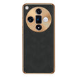 For OPPO Find X7 Ultra Electroplating Lambskin Leather Phone Case(Black) - OPPO Cases by PMC TechLife | Online Shopping South Africa | PMC TechLife | Buy Now Pay Later Mobicred