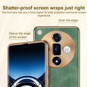 For OPPO Reno11 Pro Global Electroplating Lambskin Leather Phone Case(Blue)