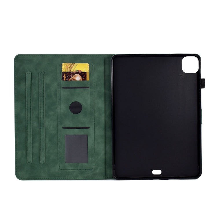 For iPad Pro 11 2024 Embossed Smile Smart Leather Tablet Case(Green)
