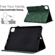 For iPad Pro 11 2024 Embossed Smile Smart Leather Tablet Case(Green)