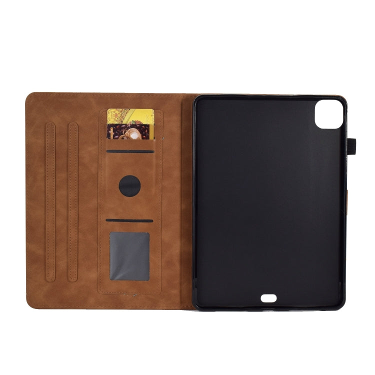 For iPad Pro 11 2024 Embossed Smile Smart Leather Tablet Case(Brown)